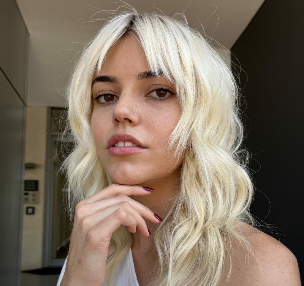 All over blonde scalp lightening result on long hair at Circles of Hair Perth