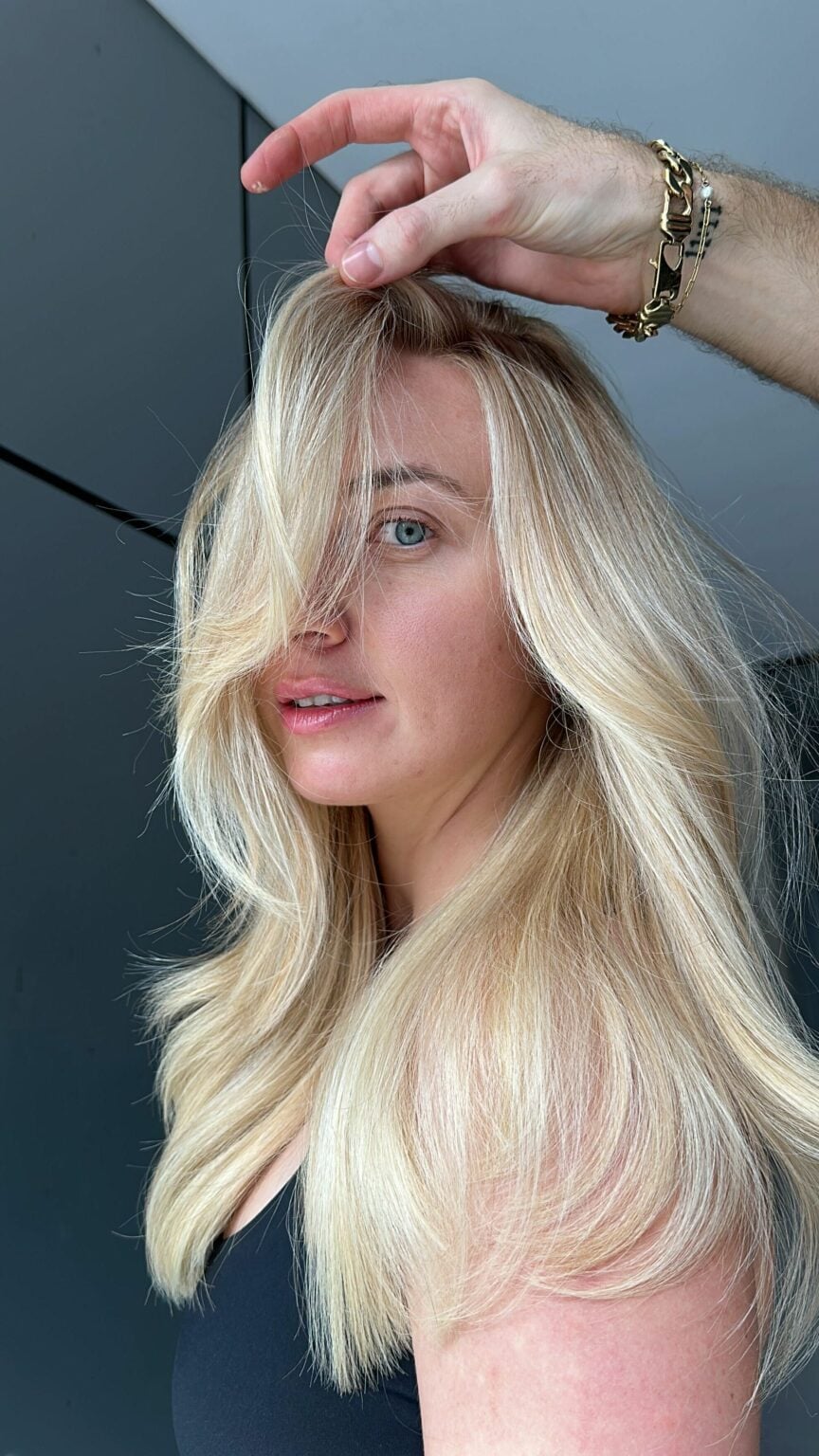 Full head of foils creating bright even blonde highlights, Circles of Hair Perth