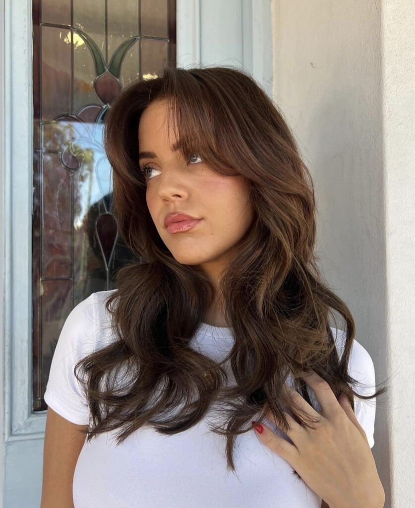 Rich all over global hair colour on long brunette hair, Circles of Hair Perth