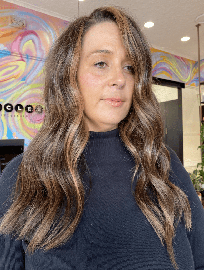 Regrowth tint blending grey roots seamlessly into existing colour, Circles of Hair Perth