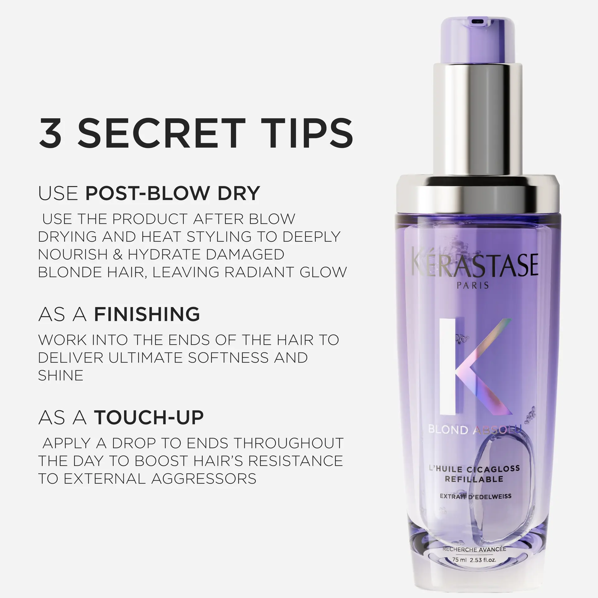 Kérastase Blond Absolu L'Huile Cicagloss Refillable Hair Oil 75mL