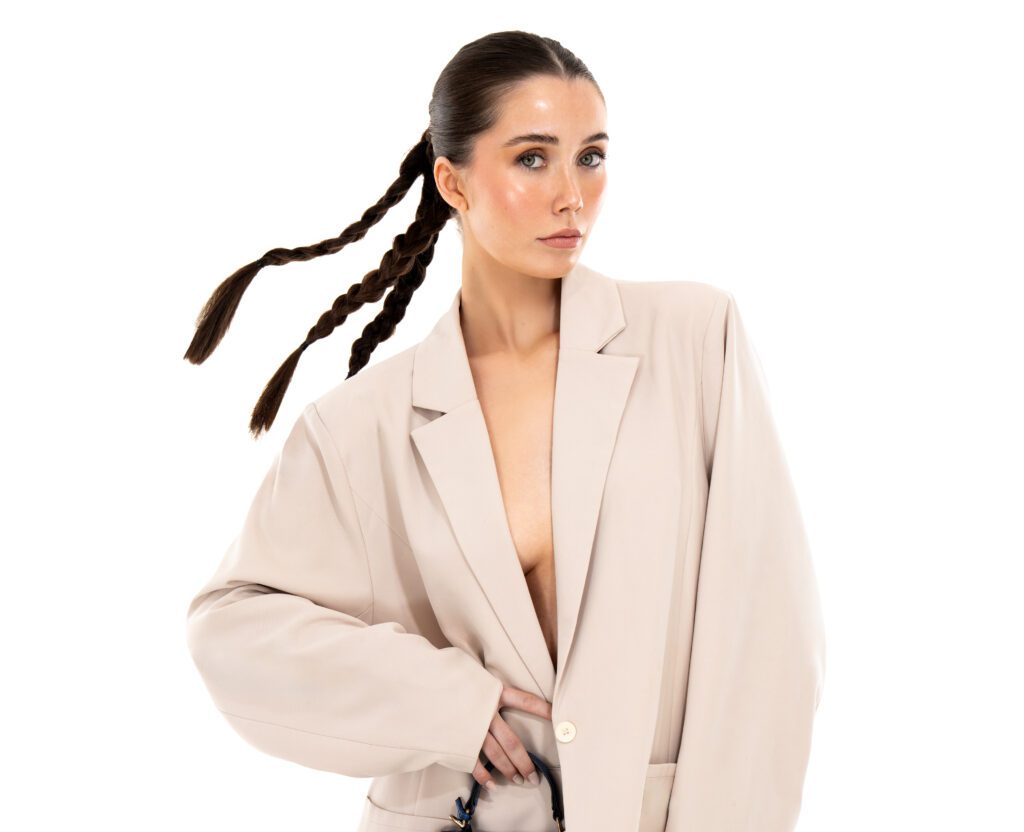 Event hair styling with braided detail at Circles of Hair, Perth