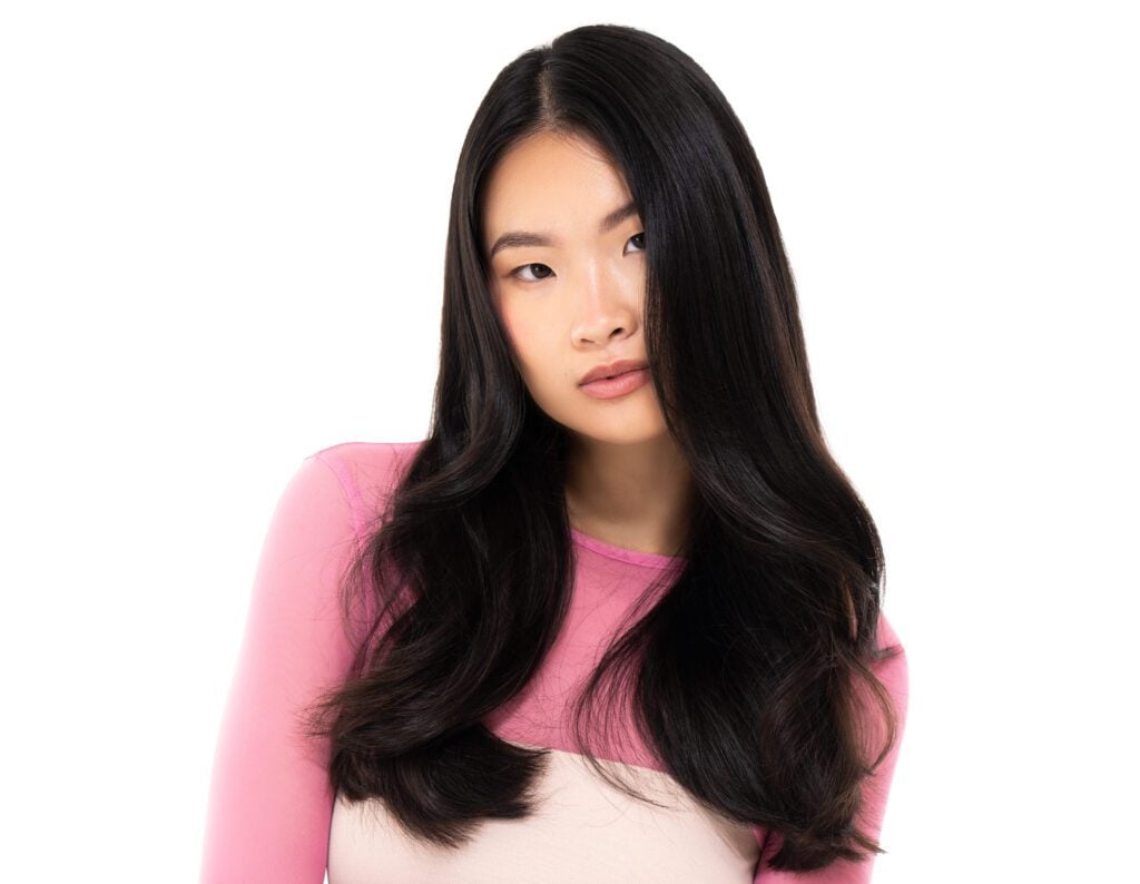 Glossy precision haircut on long dark hair at Circles of Hair, Perth