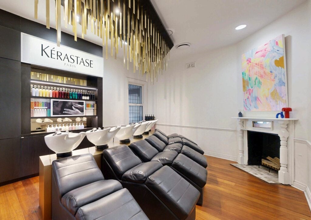 Retail shelving and the styling area at Circles of Hair Fitzgerald