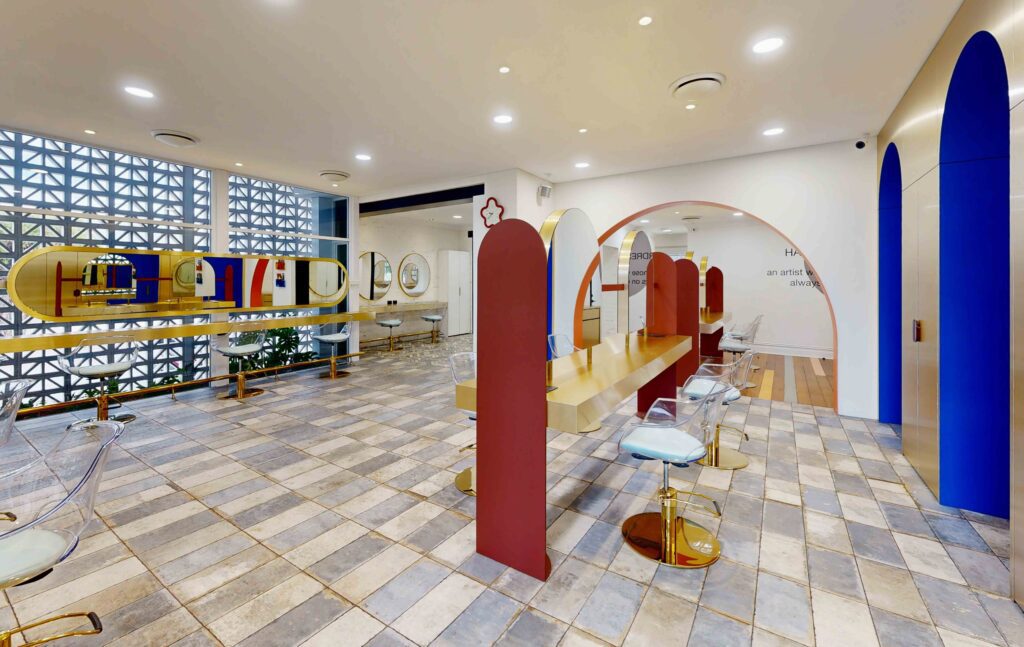 The living room area inside Circles of Hair Fitzgerald, Perth