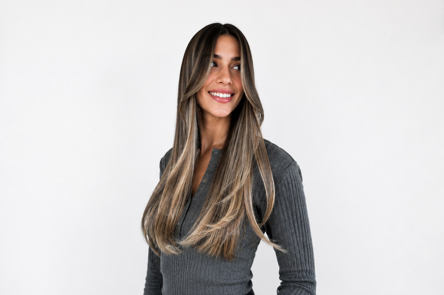 Smooth voluminous blow dry and style on long blonde hair, Circles of Hair Perth