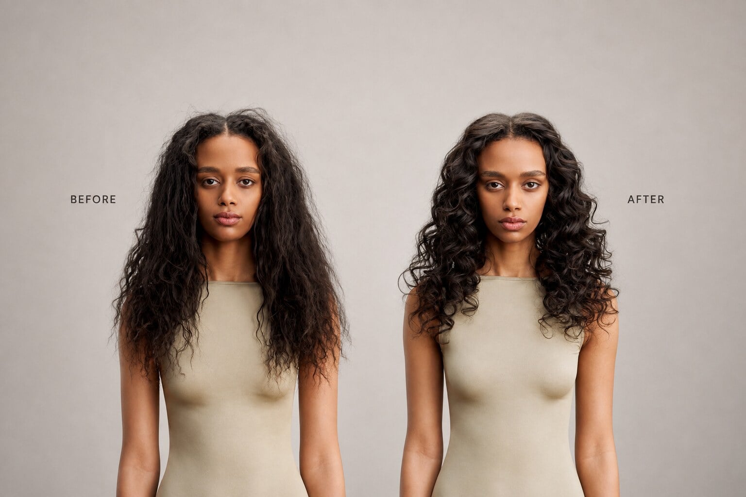 QiQi Hair Controller smoothing treatment result, Circles of Hair Perth