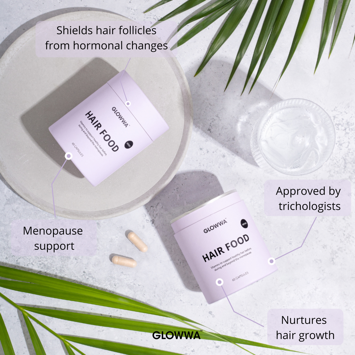 GLOWWA Hair Food MENO 3 Month Supply